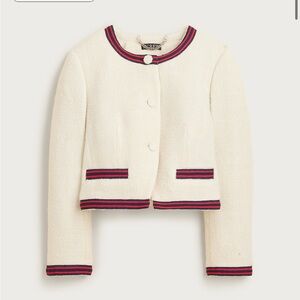 J. Crew contrast-trim lady jacket in bouclé tweed